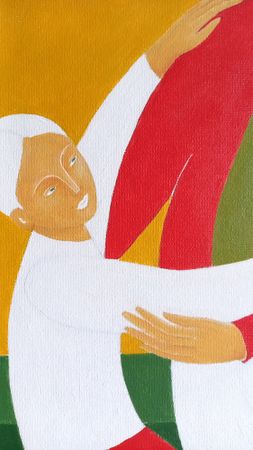 Саша Катинаускиене (Картина, живопись - 
                  30 x 40 см) Танец. Пастух и девушка