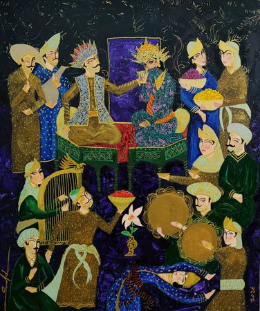 Сардор Эркинов (Картина, живопись - 
                  100 x 120 см) Черный дворец Бахрам Гура