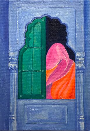 Елизавета Маренкова (Авторская графика - 
                  10 x 15 см) Миниатюра "Врата в мир Иллюзий"