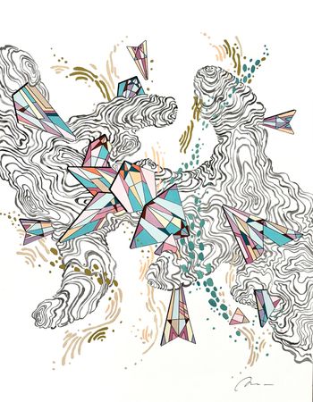 Марина Астахова (Авторская графика - 
                  50 x 65 см) Композиция 15