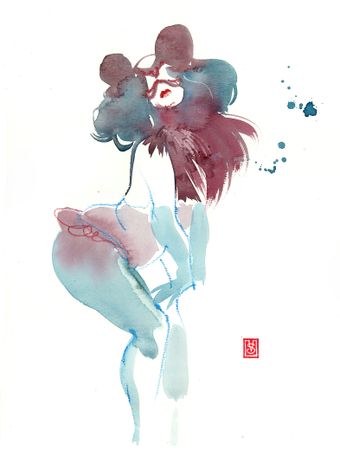 Виктория Севастьянова (Авторская графика - 
                  27 x 37 см) Бурлеск 007