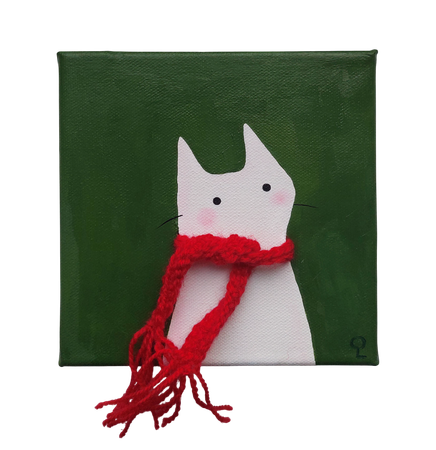 Оливия Лем (Картина, живопись - 
                  15 x 15 см) Фиби в шарфе