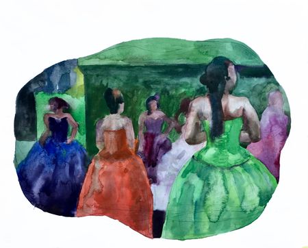 Алена Смолина (Авторская графика - 
                  59 x 48 см) Выпускной