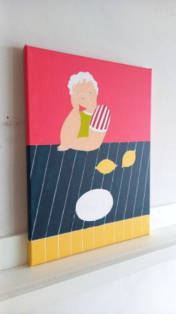 Саша Катинаускиене (Картина, живопись - 
                  30 x 40 см) Мальчик. Два лимона