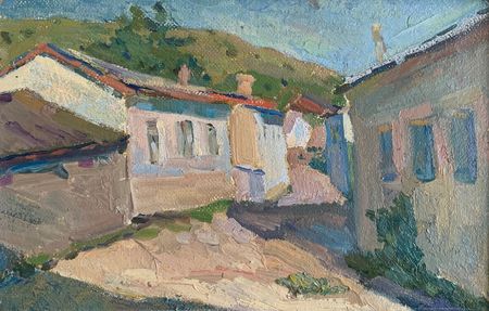 Елизавета Тульчинская (Картина, живопись - 
                  33.5 x 21.5 см) Этюд. Улица