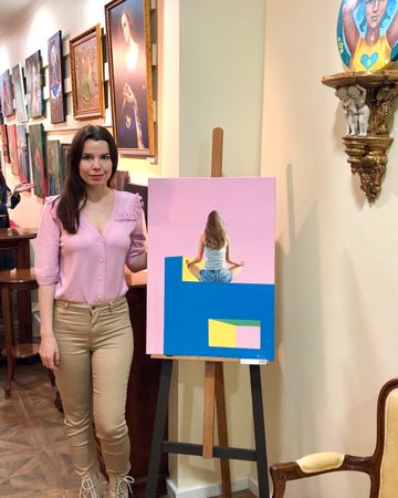 Светлана Искоских (Картина, живопись - 
                  50 x 70 см) Девочка и йога