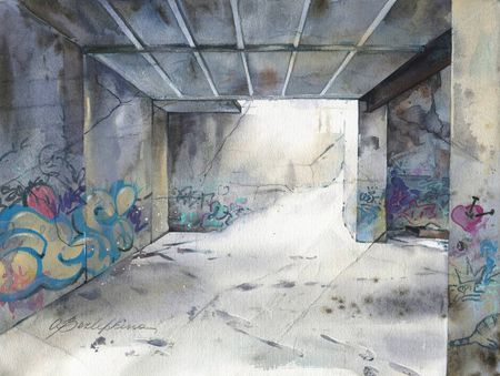 Ольга Безлепкина (Авторская графика - 
                  40 x 30 см) Стены 4