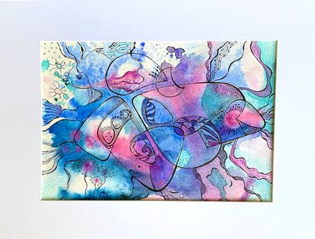 Марина Тийк (Авторская графика - 
                  40 x 30 см) Река памяти
