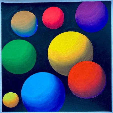 Олег Хвостов (Картина, живопись - 
                  41.5 x 41.8 см) Без названия