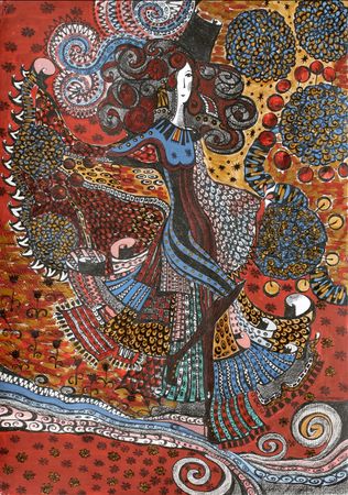 Ирина Шумская (Авторская графика - 
                  40 x 60 см) Хозяйка реки