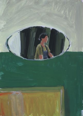 Анна Терешкина (Авторская графика - 
                  29.7 x 41.8 см) Автопортрет №3 из серии "Март-20"