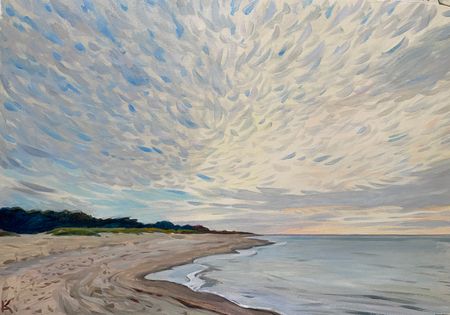 Алексей Кротов (Авторская графика - 
                  42 x 29 см) Облака. Янтарный пляж