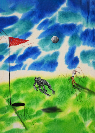 Кирилл Манчунский (Графика печатная - 
                  50 x 70 см) Случай на поле для гольфа