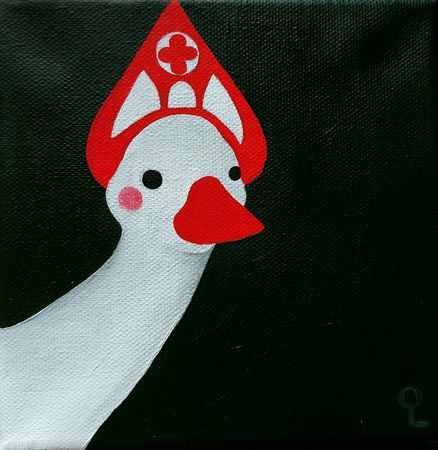 Оливия Лем (Картина, живопись - 
                  15 x 15 см) Гусочка