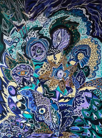 Ирина Шумская (Картина, живопись - 
                  60 x 80 см) Малахитовый ветер