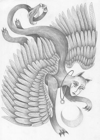 Витана Маковская (Авторская графика - 
                  21 x 29.7 см) Лунный сфинкс