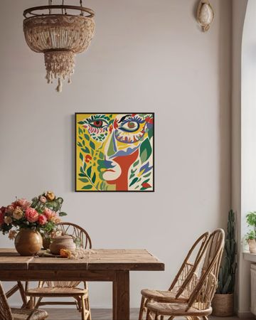 Нина Цориева (Картина, живопись - 
                  70 x 70 см) Портрет женщины