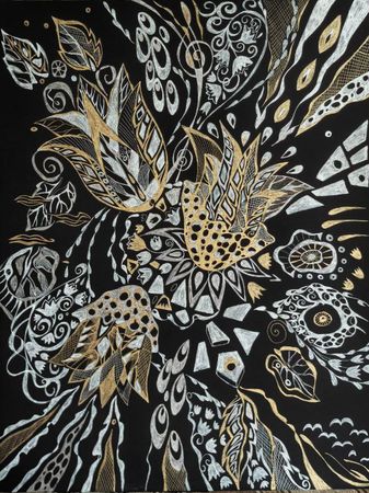 Ирина Шумская (Авторская графика - 
                  50 x 70 см) Звон колокольчиков