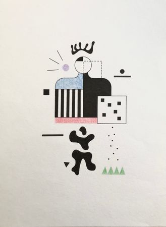 Юрий Ростиславский (Авторская графика - 
                  30 x 40 см) Король Убю