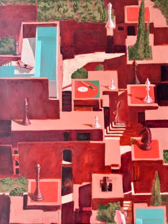 Надежда Богомолова (Картина, живопись - 
                  90 x 120 см) Терракотовый этюд: танец коня