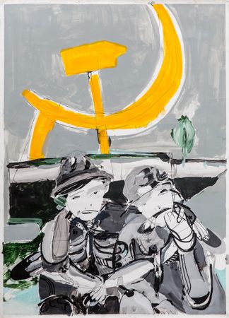 Алексей Васильев (Картина, живопись - 
                  86.5 x 120 см) Памятник. В 2017 есть еще люди, которые просто люди
