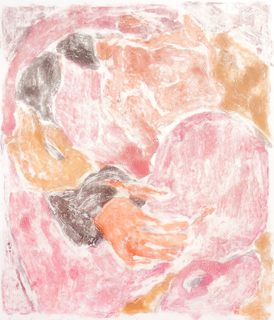 Екатерина Богданкова (Графика печатная - 
                  30 x 40 см) Красный и розовый