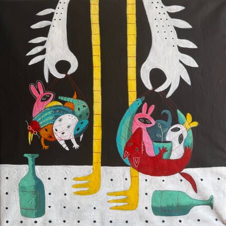 Марина Стараканами (Картина, живопись - 
                  60 x 60 см) Картина, которая всё собирает