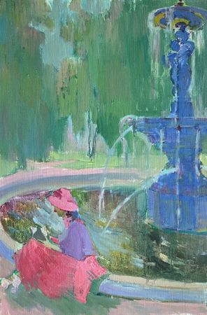 Анастасия Давыдова (Картина, живопись - 
                  60 x 40 см) Фонтан в Румянцевском