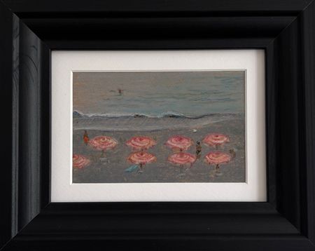 Елена Емельянова (Авторская графика - 
                  25 x 20 см) О пляжных зонтиках