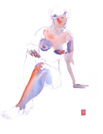 Виктория Севастьянова (Авторская графика - 
                  28 x 38 см) Nude life drawing 0152