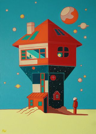 Екатерина Николаева (Картина, живопись - 
                  50 x 70 см) На пороге
