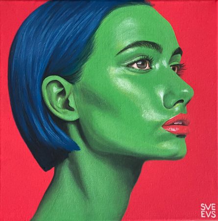 Светлана Евсеева (Картина, живопись - 
                  30 x 30 см) Портрет для яркости 2