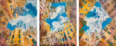 Кошукова Юлия (Картина, живопись - 
                  120 x 50 см) Колодцы города