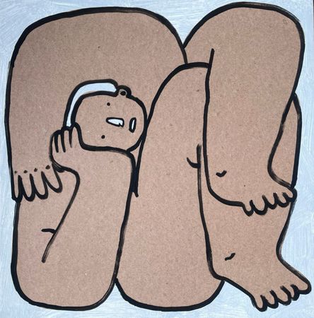 Максим Винокуров (Авторская графика - 
                  30 x 30 см) Легкое положение