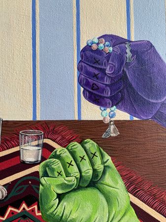 СВЕТ-ЛАНА (Картина, живопись - 
                  35 x 35 см) Самооборона