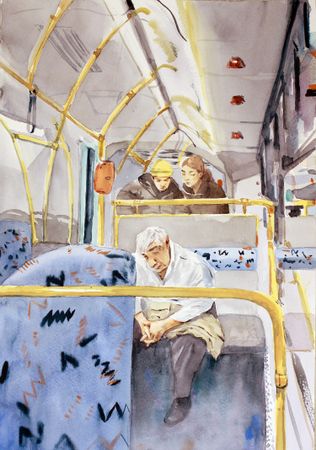 Дарья Парий (Авторская графика - 
                  29.4 x 42 см) Сложный день