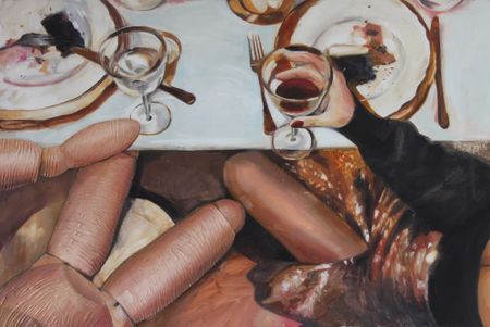 Ирина Александрова (Картина, живопись - 
                  60 x 40 см) Легкий ужин