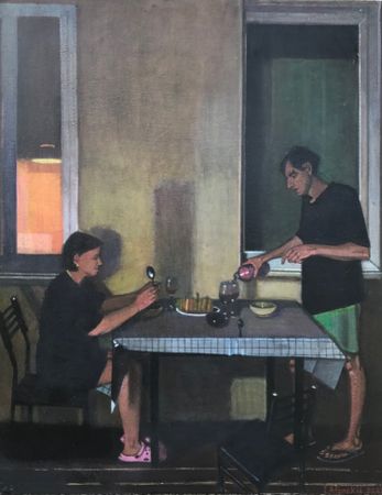 Иван Афонский (Картина, живопись - 
                  40 x 50 см) Ужин, Максима Горького 35