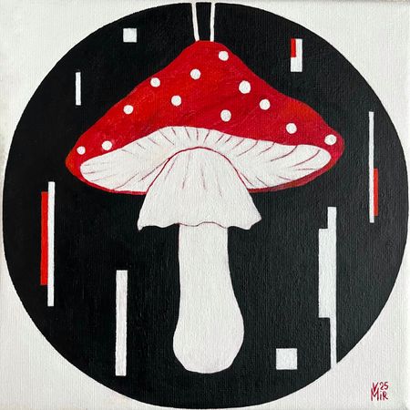 Валентина Мир (Картина, живопись - 
                  20 x 20 см) Мухомор