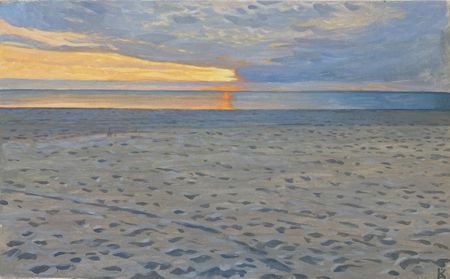 Алексей Кротов (Авторская графика - 
                  42 x 26 см) Закат. Янтарный пляж