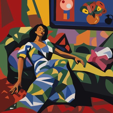Нина Цориева (Картина, живопись - 
                  70 x 70 см) Вечер