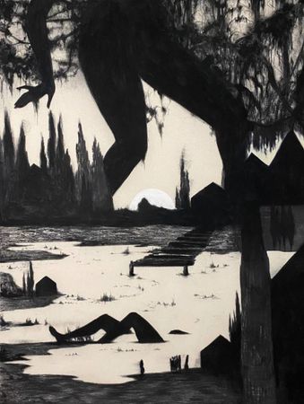 Катя Никитина (Авторская графика - 
                  120 x 163 см) Родное болото