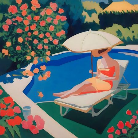 Нина Цориева (Картина, живопись - 
                  70 x 70 см) Летнее время