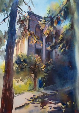 Виктория Севастьянова (Авторская графика - 
                  25 x 32 см) Сквозь деревья