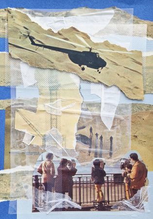 Валерия Финина (Коллаж / ассамбляж - 
                  21 x 29.5 см) В песках