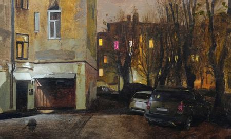 Михаил Псюрников (Авторская графика - 
                  25 x 15 см) Ночь на Петроградке