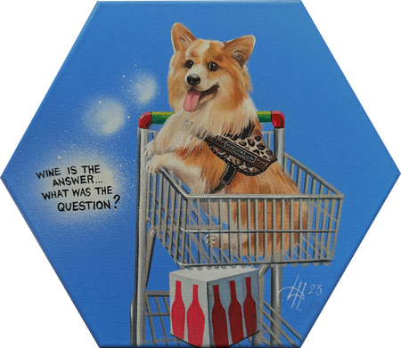 Динара Хёртнагль (Картина, живопись - 
                  30 x 30 см) Wine is the answer. What was the question?