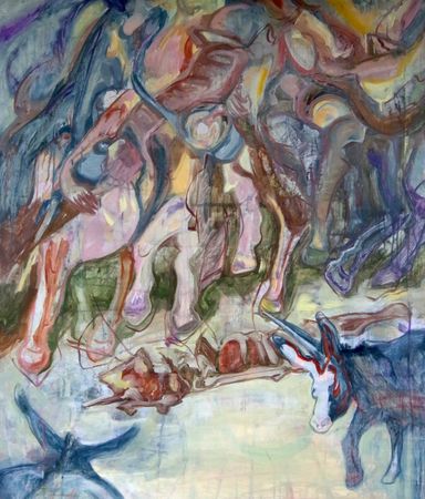 Наталья Межерицкая (Картина, живопись - 
                  115 x 140 см) Сражения в пустоте