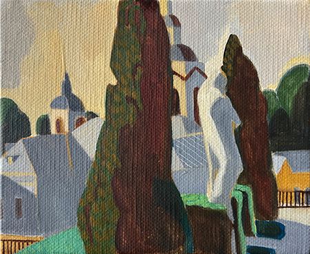 Мила Гаврилова (Картина, живопись - 
                  24.5 x 20 см) Прячущийся Вулкан
