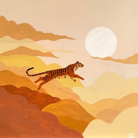 Таня Тапиоко (Картина, живопись - 
                  60 x 60 см) Залитый солнцем